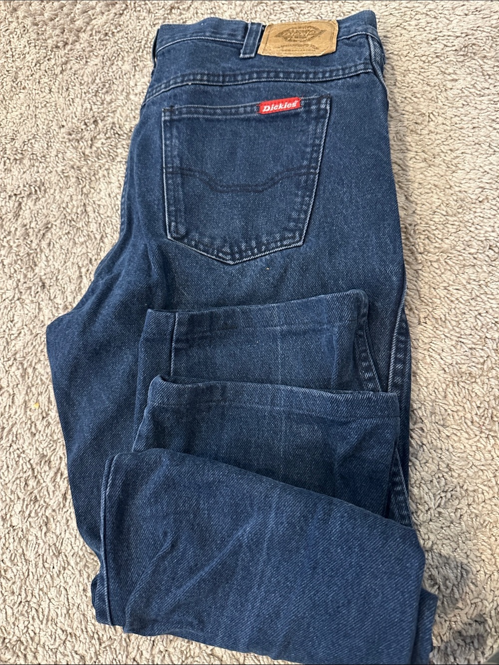 Dickies Men’s Regular Fit Straight Leg Jeans Heavyweight Dark Wash Denim 38x30